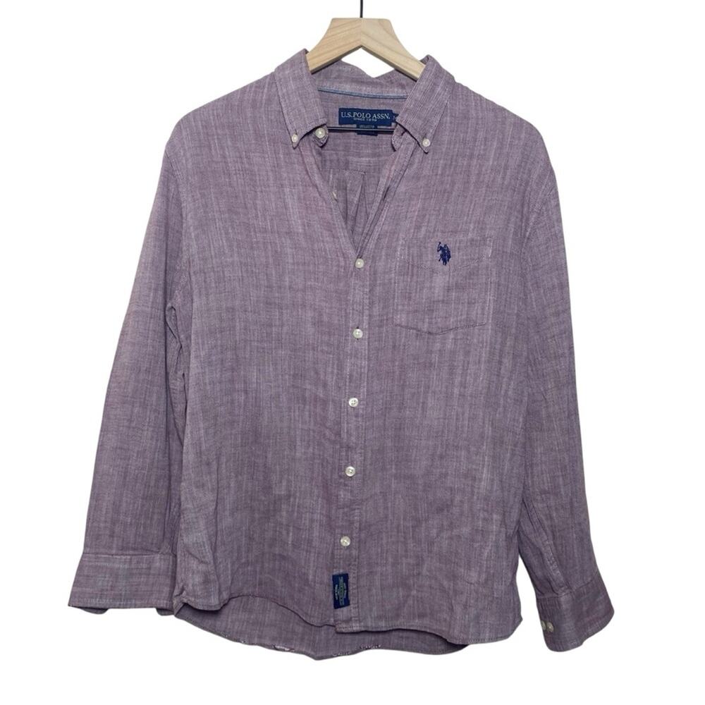 U.S Polo Assn. Shirt Size Medium Long Sleeve Button Down 100% Cotton